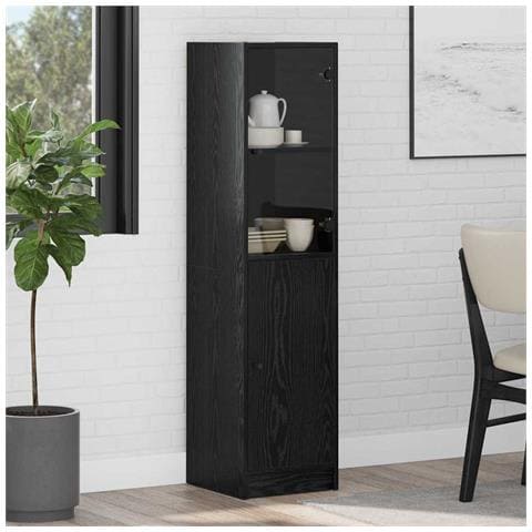 Credenza Rovere Nero 35 x 37 x 142 cm Legno multistrato - Foto 2