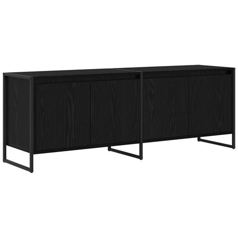 Mobile TV Rovere Nero 140 x 36 x 49.5 cm Legno multistrato - Foto 1