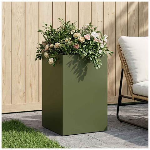 Vaso da giardino Verde Oliva 30 x 30 x 40 cm - Foto 2