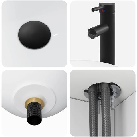 Set di mobili per il bagno 3 pz Bianco Lucido - Foto 10