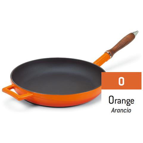 Padella In Ghisa Bicolore Con Manico Arancio - Diametro Cm 24 - Foto 1