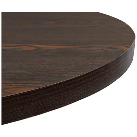 Tavolo Bistrot In Mdf E Acciaio Rotondo 80x75 Cm Cenere Scura - Foto 2