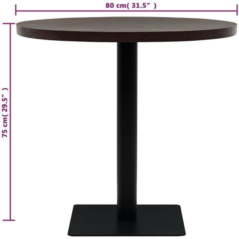 Tavolo Bistrot In Mdf E Acciaio Rotondo 80x75 Cm Cenere Scura - Foto 5