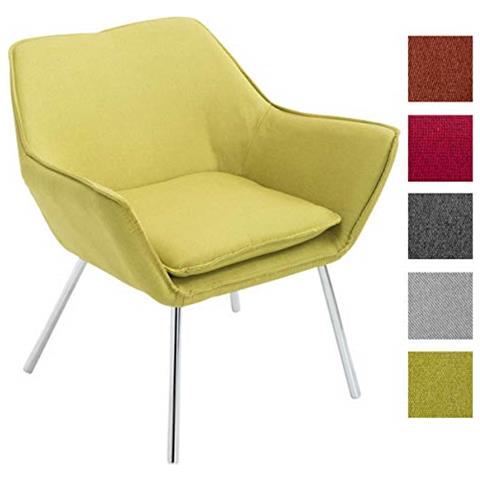 Poltroncina Lounge Moderna Caracas In Tessuto Con Seduta Removibile - Sedia Salotto Design Imbottita Con Braccioli - Lounge Chair Verde - Foto 1