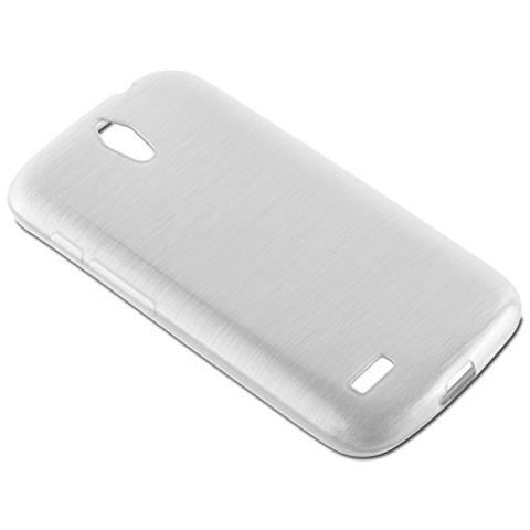 Custodia Compatibile Con Huawei Ascend G610 In Argento - Coperchio Protettivo In Silicone Tpu Flessibile Con Design Spazzolato - Foto 2
