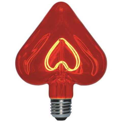 Lampadina Maxi Curved Heart, Decorativa, Cuore, Rosso In Vetro, 12,5 X 12,5 X 16 Cm, 1 X E27, 5w, 150lm, 2000k, 240v - Foto 1