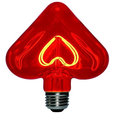 Lampadina Maxi Curved Heart, Decorativa, Cuore, Rosso In Vetro, 12,5 X 12,5 X 16 Cm, 1 X E27, 5w, 150lm, 2000k, 240v - Foto 6