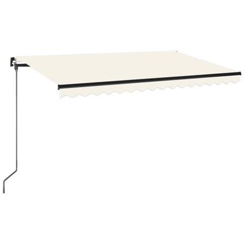 Tenda da Sole Retrattile Manuale con LED 400x350 cm Crema - Foto 1