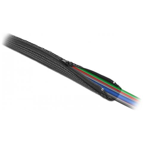 Manicotto intrecciato con cerniera lampo 1 m x 30 mm nero - Foto 2