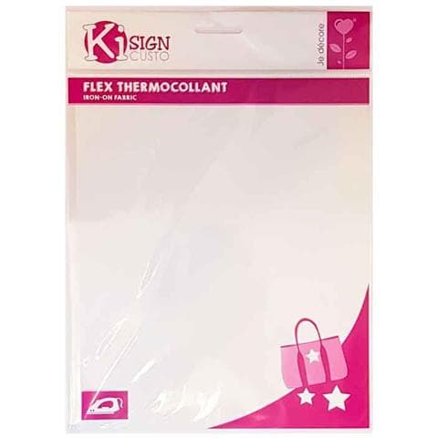 Tessuto Termoadesivo Bianco Opaco 20 x 25 cm - Foto 1