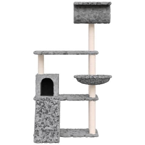 Albero Per Gatti Con Tiragraffi In Sisal Grigio Chiaro 131 Cm - Foto 2