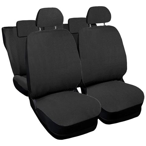 Coprisedili Per Auto Universali, Made In Italy, Set Fodere Protezione Sedili Anteriori E Posteriori, Schienale Dietro Con 2 Zip, Copertura Adattabile Colore Grigio Scuro - Foto 1