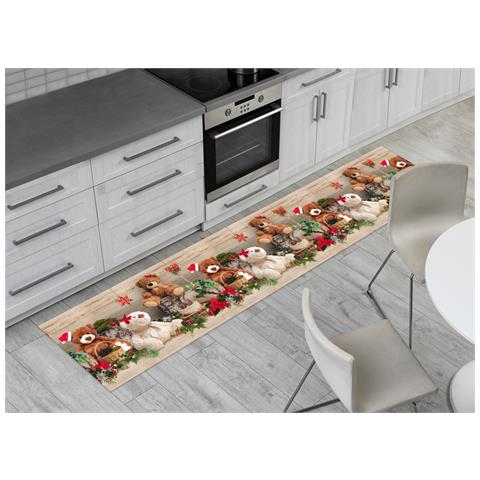 Tappeto Natale Passatoia Cucina Antiscivolo Sottolavello Digitale Teddy Noel 50x230 Teddy Noel - Foto 2