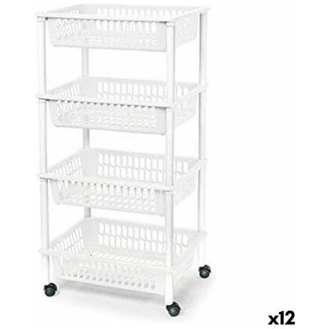 Carrello Per Verdure Tontarelli Mito 4 Plastica Bianco 40 X 29 X 62 Cm (12 Unità) - Foto 1
