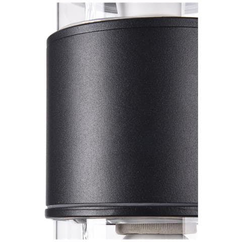 Lampada Da Parete Moderna Per Esterno Alluminio Nero 2 Luci E27 60w Ip54 - Foto 3