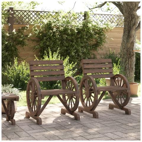 Sedie Da Giardino 2 Pz 58x58x78,5 Cm In Legno Massello Di Abete - Foto 3
