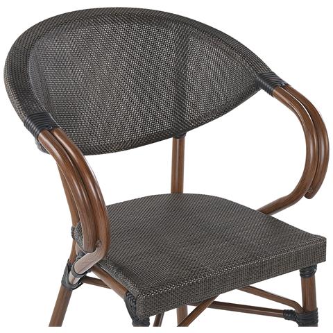 Set Di 4 Sedie Da Giardino Grigio E Legno Scuro Caspri - Foto 7