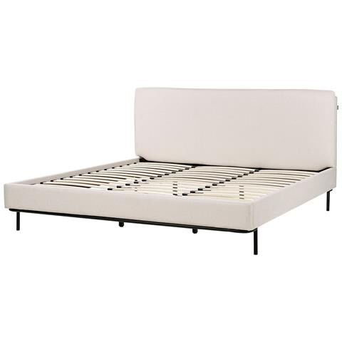 Letto Tessuto Corio 180 X 200 Cm Beige Chiaro - Foto 8