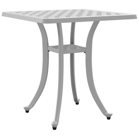 Tavolo Da Giardino Bianco 53x53x53 Cm In Alluminio Pressofuso - Foto 2