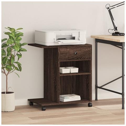 Supporto Per Stampante Con Ruote Rovere Marrone 60x40x68,5 Cm - Foto 3