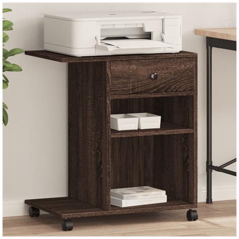 Supporto Per Stampante Con Ruote Rovere Marrone 60x40x68,5 Cm - Foto 1