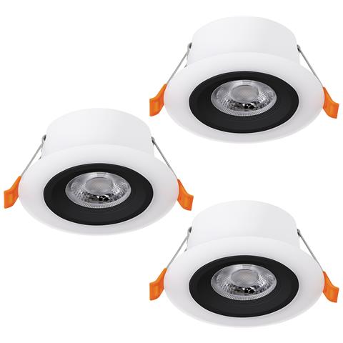 Faretto Ad Incasso Contemporaneo Calonge Policarbonato Nero 3 Luci Led 4,8w - Foto 1