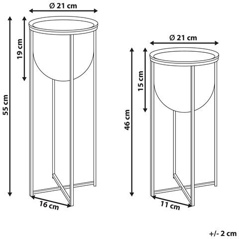 Set Di 2 Vasi Rialzati Per Piante Thuja Metallo 21 Cm Nero - Foto 8