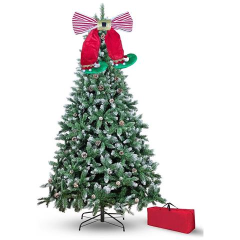 Fiocco Decorazione Albero Di Natale Velluto Gambe Piedini Elfo Appendere Gnomo - Foto 2