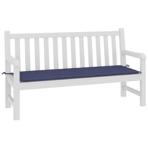 Cuscino Panca Da Giardino Blu Marino 150x50x3 Cm Tessuto Oxford - Foto 3