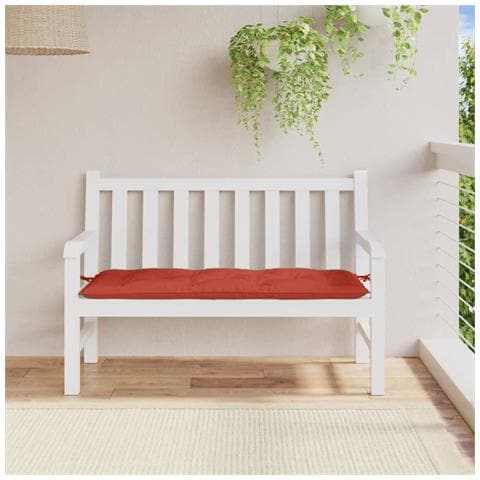 Cuscino Panca Giardino Rosso Mélange 120x50x7cm Tessuto - Foto 3