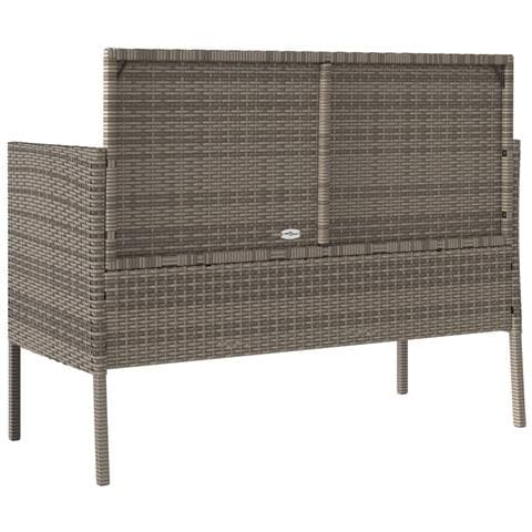 Panca da Giardino con Cuscini Grigia in Polyrattan - Foto 2