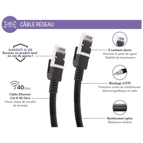 Cavo Ethernet Rj45 Cat8 S /ftp Maschio A Maschio Ad Alta Velocità 1,5 M, Nero - Foto 2