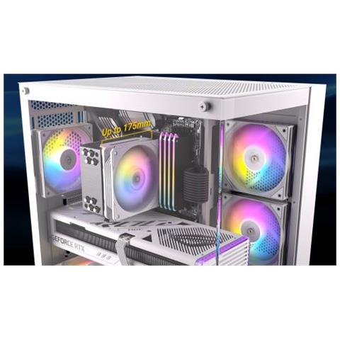 Cx800 Argb White Midi-tower Atx, Micro-atx, Mini-itx Pannello Frontale E Laterale In Vetro Temperato 3 Ventole Argb 120mm Bianco - Foto 3