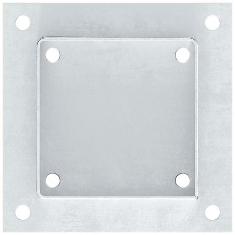 Basi per Pali Quadrate 12 pz Argento 101x101 mm Acciaio Zincato - Foto 9