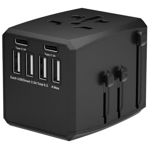 MC-TRAVELADAPTER1 presa elettrica Nero - Foto 1