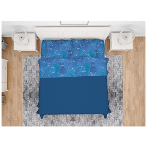 Completo Lenzuola Letto In 100% Cotone Made Italy Disegno Zodiaco 25gi Singolo Zodiaco 25gi - Foto 1