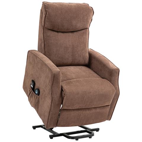Poltrona Relax Alzapersona con 8 Punti Massaggio, Reclinazione a 135° e 2 Telecomandi, Marrone - Foto 1