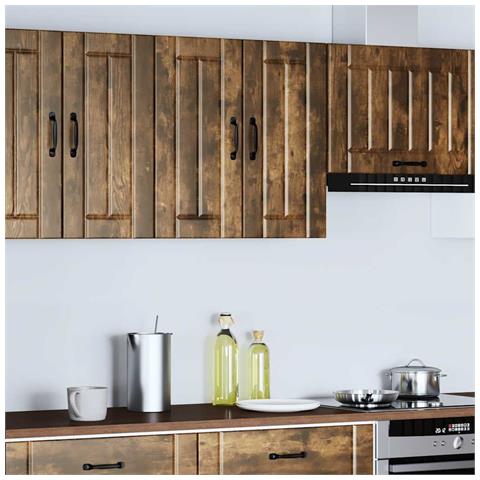 Pensile Da Cucina Lucca Rovere Fumo In Legno Multistrato - Foto 3