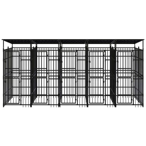 Lusso Casadino - Gabbia Per Cani Da Esterno Con Tetto In Acciaio 9,22 M² - Foto 1