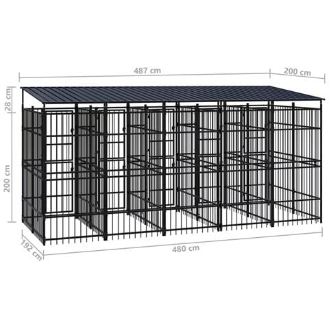 Lusso Casadino - Gabbia Per Cani Da Esterno Con Tetto In Acciaio 9,22 M² - Foto 8