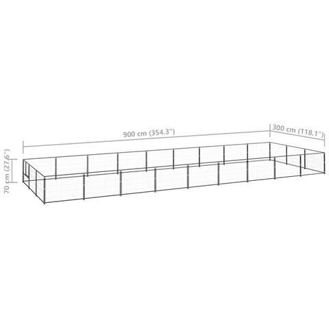Gabbia Per Cani Nera 27 M² In Acciaio - Foto 6