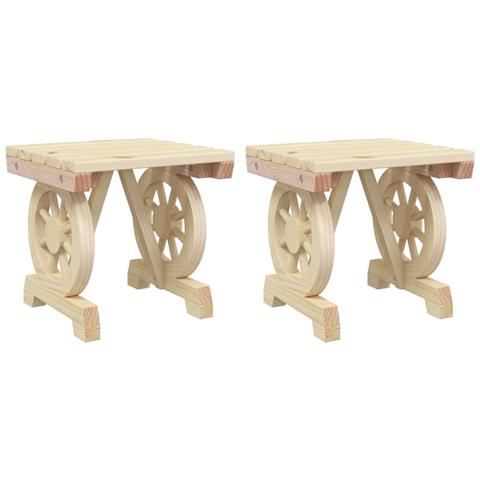 Lusso Casadino -  Poggiapiedi Da Giardino 2 Pz In Legno Massello Di Abete - Foto 1