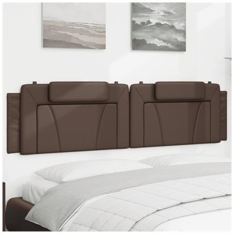 Lusso Casadino -  Cuscino Testiera Viana Marrone 200 Cm In Similpelle - Foto 8