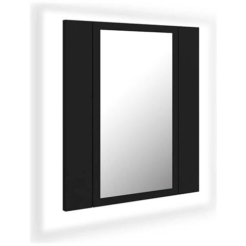 Lusso Casadino - Armadietto A Specchio Con Luci Led Nero 40x12x45 Cm In Acrilico - Foto 1