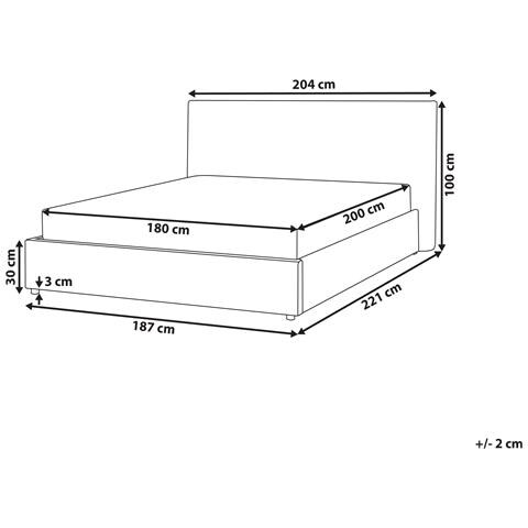 Letto Velluto Lavaur 180 X 200 Cm Bianco Sporco - Foto 8