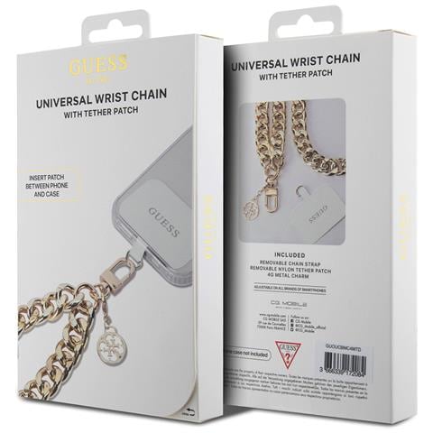 Catena Da Polso Per Smartphone Con Ciondolo 4g E Gancio A Moschettone, Oro - Foto 3