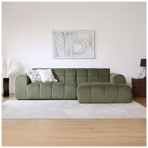 Salford Divano Angolare Cloud 3 Posti In Velluto Verde - Foto 1