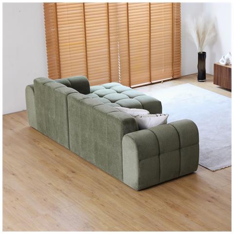 Salford Divano Angolare Cloud 3 Posti In Velluto Verde - Foto 6