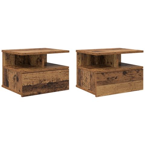 Comodini Sospesi 2 pcs Legno Vecchio 40x31x27 cm Legno ingegnerizzato - Foto 1
