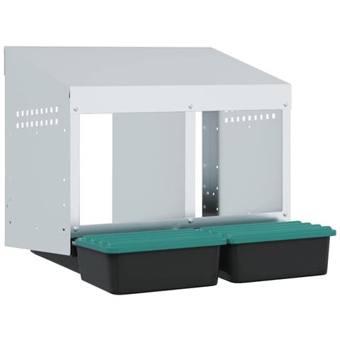 Nido per Galline a 2 Scomparti da Parete in Acciaio Zincato - Foto 1